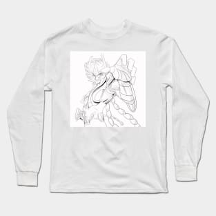 ikki the phoenix saint in saint seiya ecopop line art style Long Sleeve T-Shirt